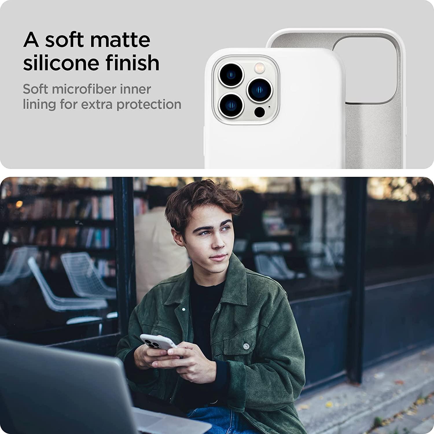 Spigen® Silicone Fit™ ACS03229 iPhone 13 Pro Max Case - White