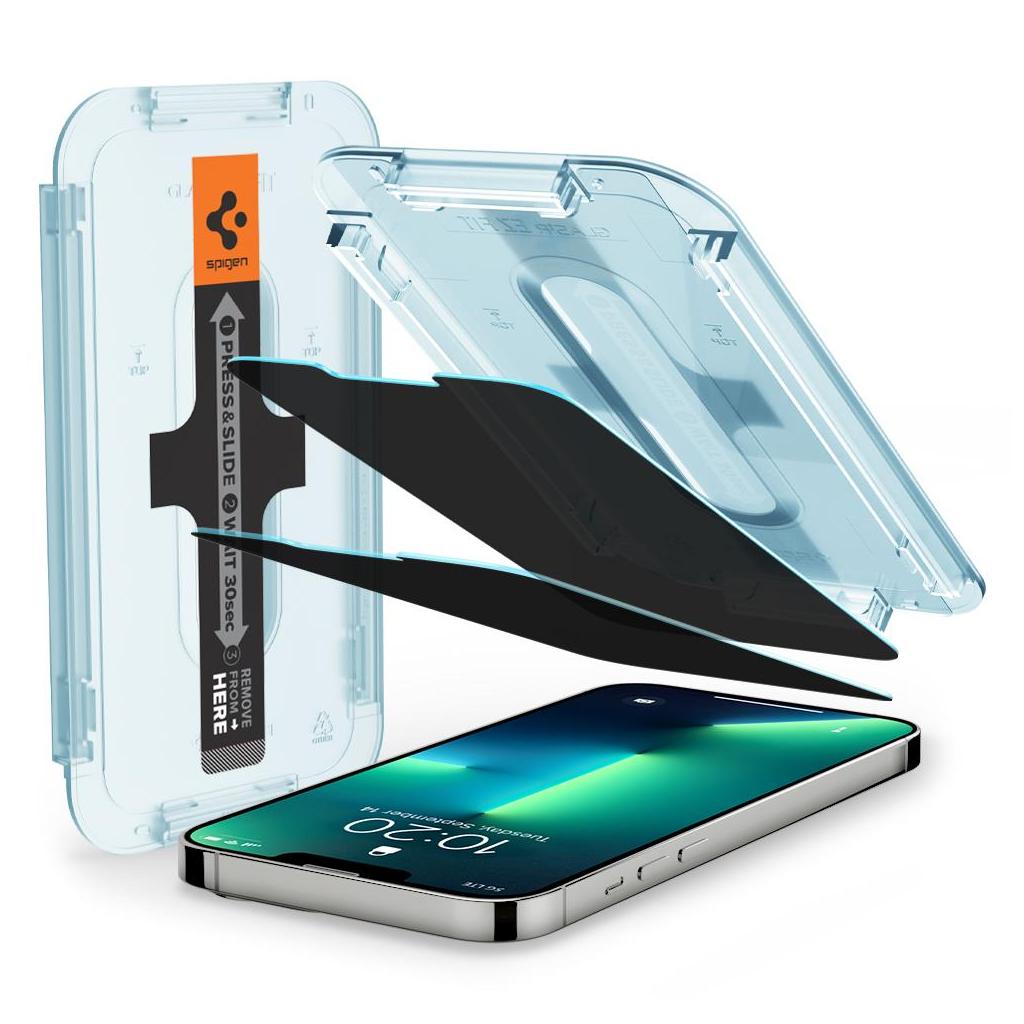 Spigen® (x2.Pack) GLAS.tR™ EZ FIT™ Privacy HD AGL03388 iPhone 13 / 13 Pro Premium Tempered Glass Screen Protector