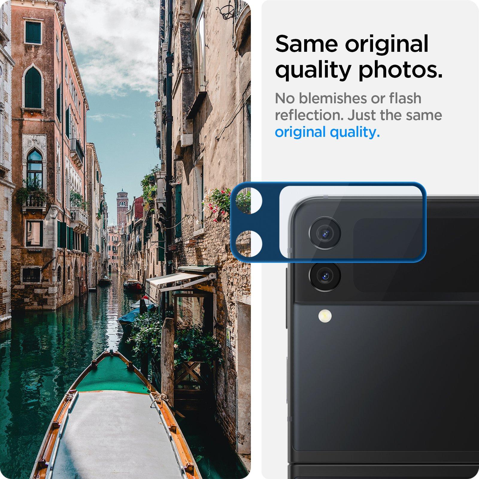 Spigen® (x2.Pack) GLAS.tR™ OPTIK Camera Lens AGL03155 Samsung Galaxy Z Flip 3 Premium Tempered Glass – Black