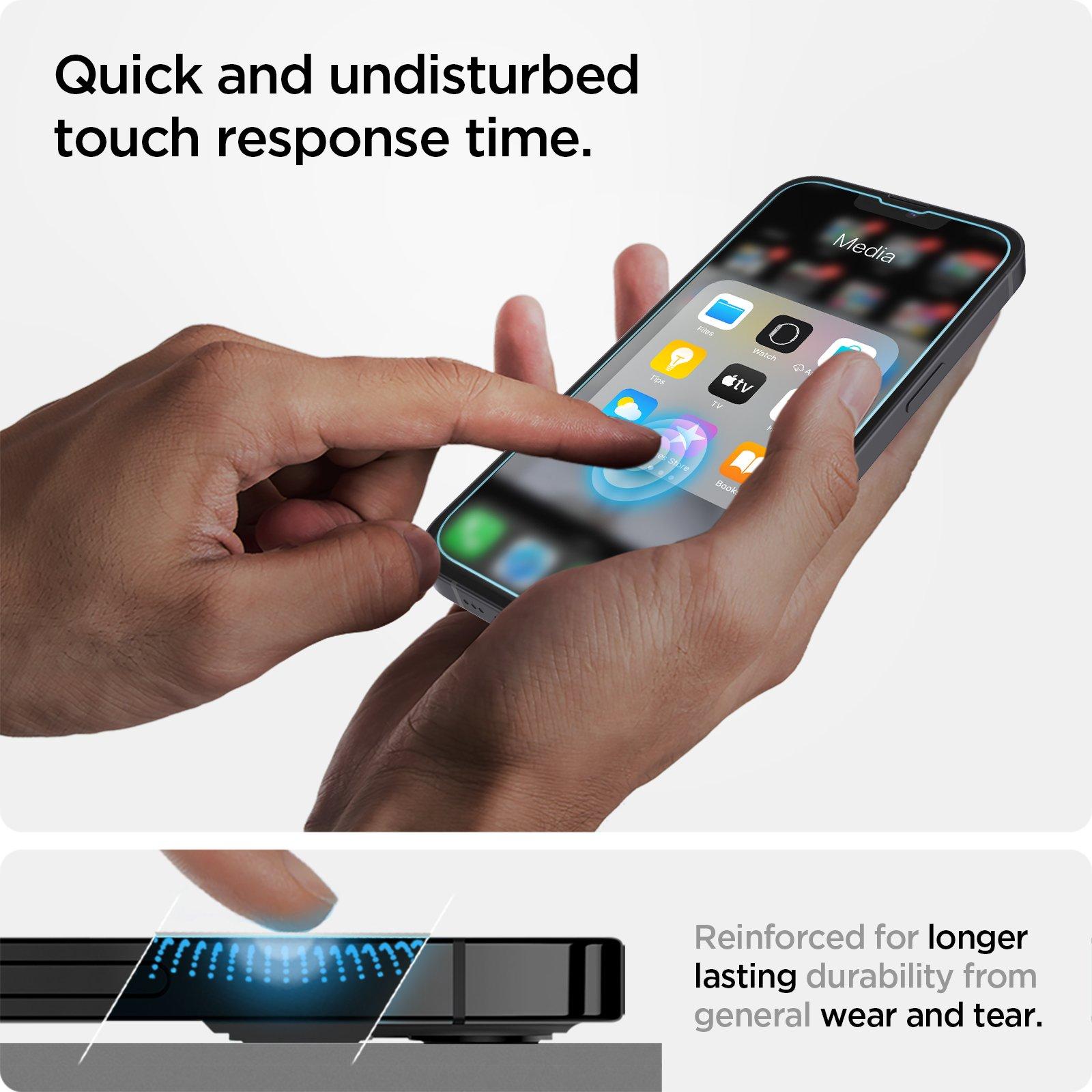 Spigen® (x2.Pack) GLAS.tR™ EZ FIT™ HD AGL03386 iPhone 13 / 13 Pro Premium Tempered Glass Screen Protector (Sensor Protection)