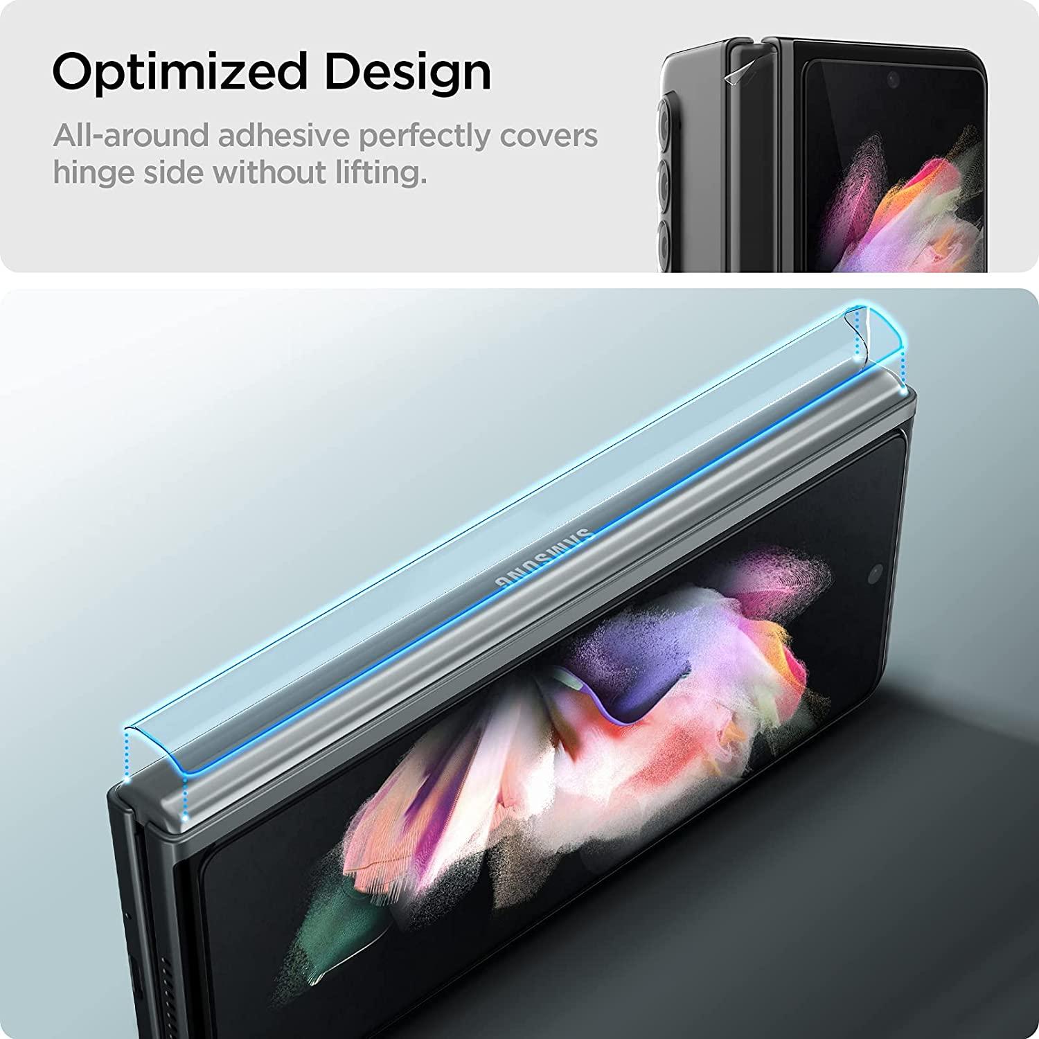Spigen® GLAS.tR™ Full Cover HD & Hinge Film AGL03732 Samsung Galaxy Z Fold 3 Premium Tempered Glass Screen Protector