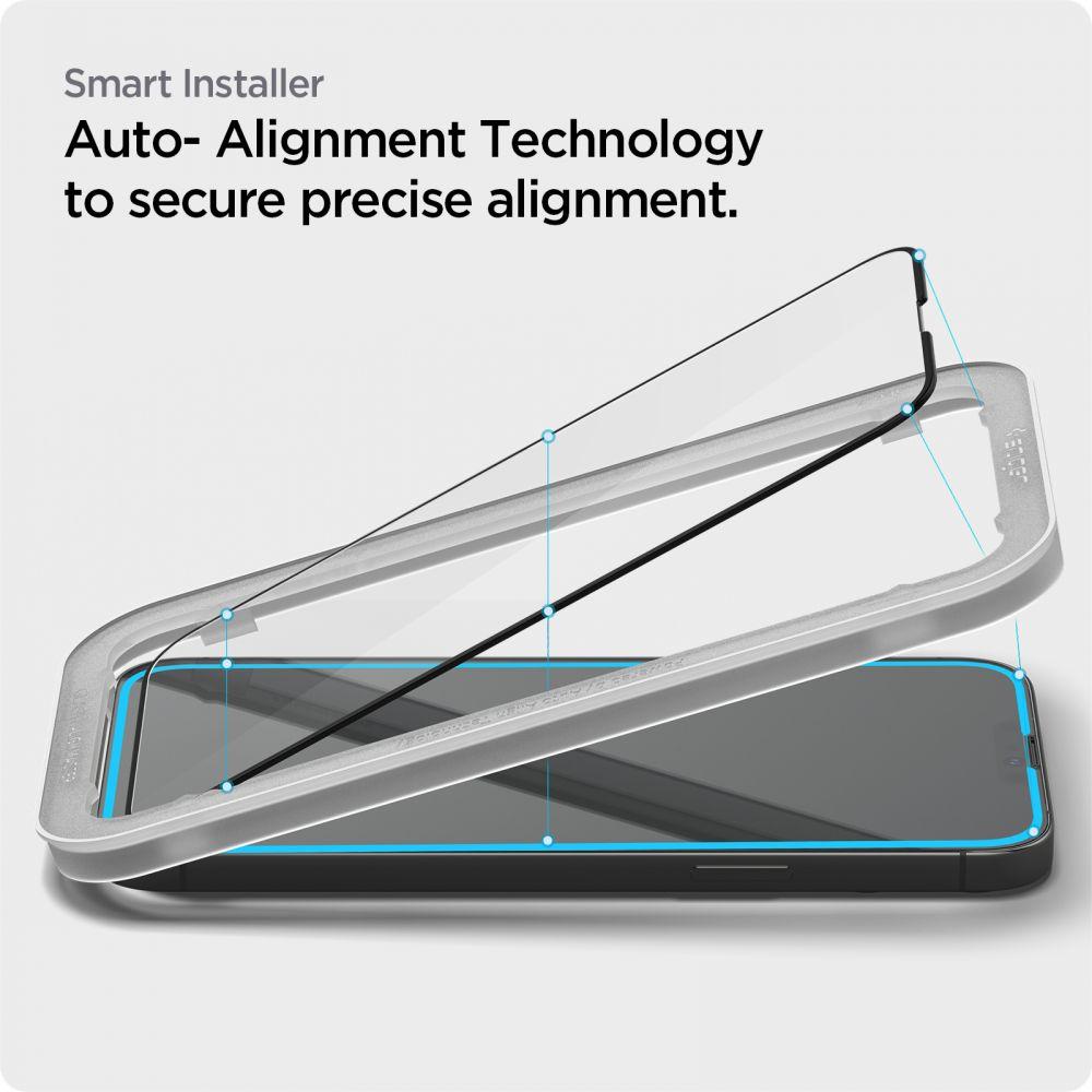 Spigen® (x2.Pack) GLAS.tR™ ALIGNmaster™ Full Cover HD AGL03377 iPhone 13 Pro Max Premium Tempered Glass Screen Protector