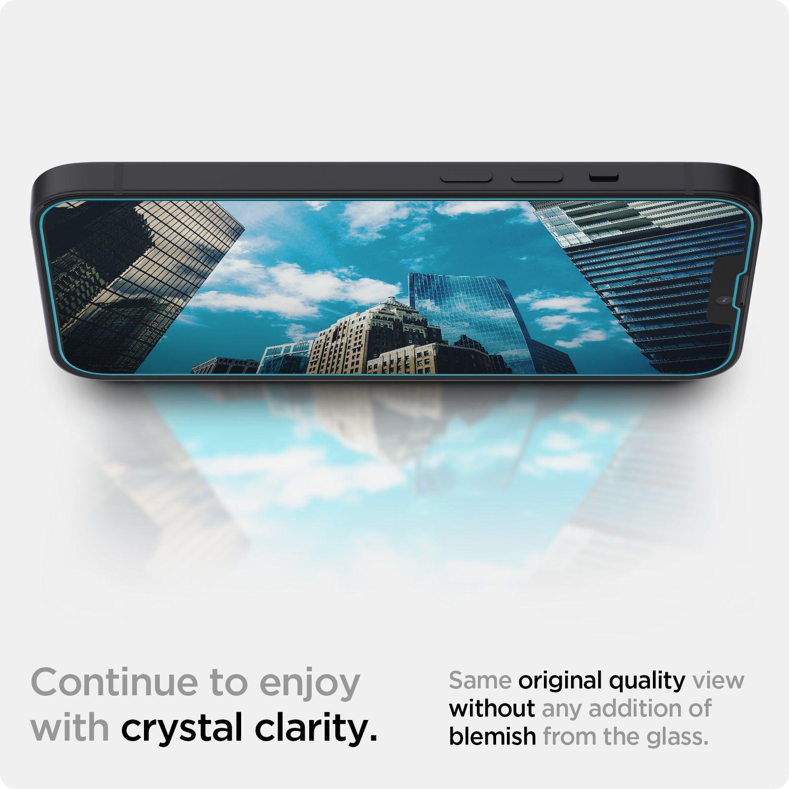 Spigen® (x2.Pack) GLAS.tR™ EZ FIT™ HD AGL03397 iPhone 13 Mini Premium Tempered Glass Screen Protector (Sensor Protection)