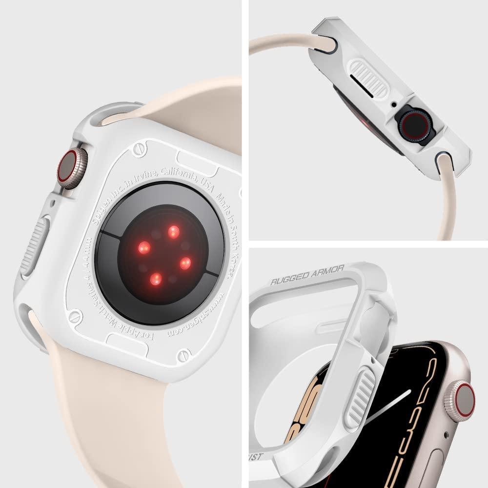 Spigen® Rugged Armor™ 062CS24471 Apple Watch Series 7 / 6 / 5 / 4 / SE (45mm / 44mm) Case - White