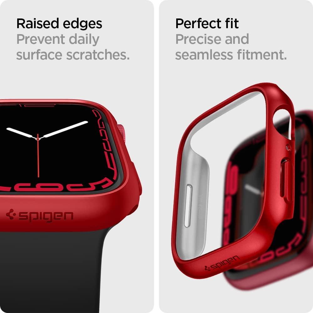 Spigen® Thin Fit™ ACS04177 Apple Watch Series 7 (45mm) Case - Metallic Red