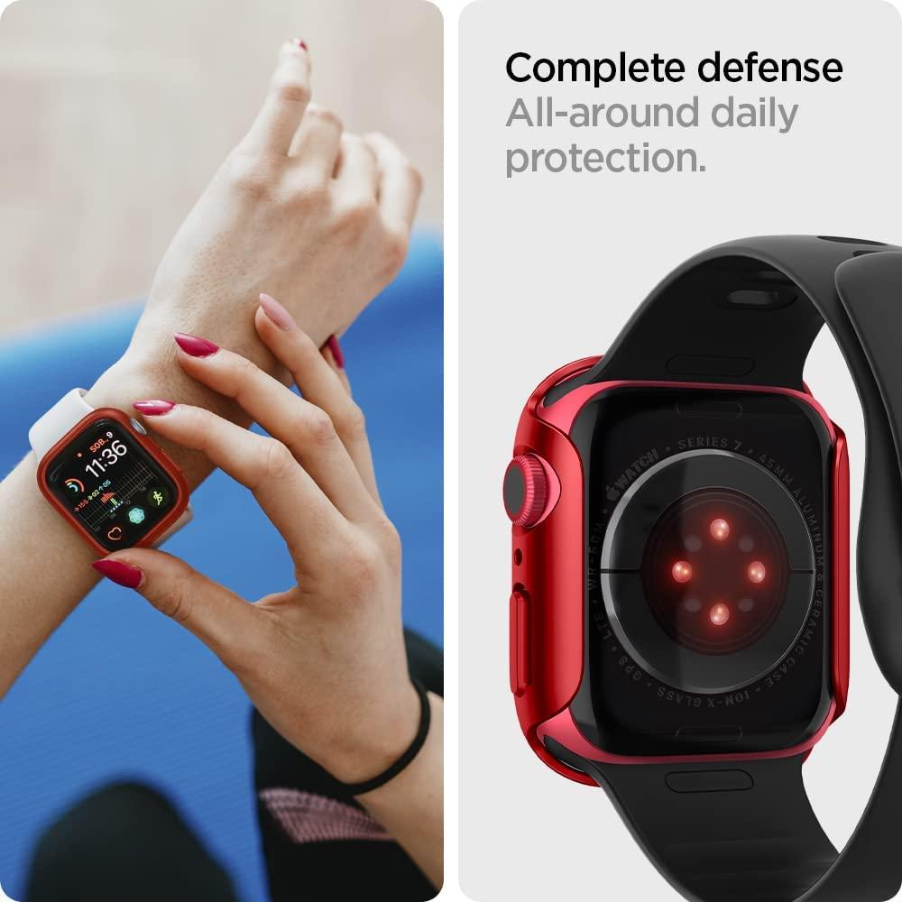 Spigen® Thin Fit™ ACS04177 Apple Watch Series 7 (45mm) Case - Metallic Red