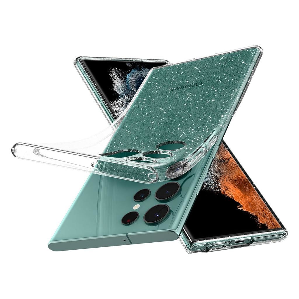 Spigen® Liquid Crystal™ Glitter ACS03913 Galaxy S22 Ultra Case - Crystal Quartz