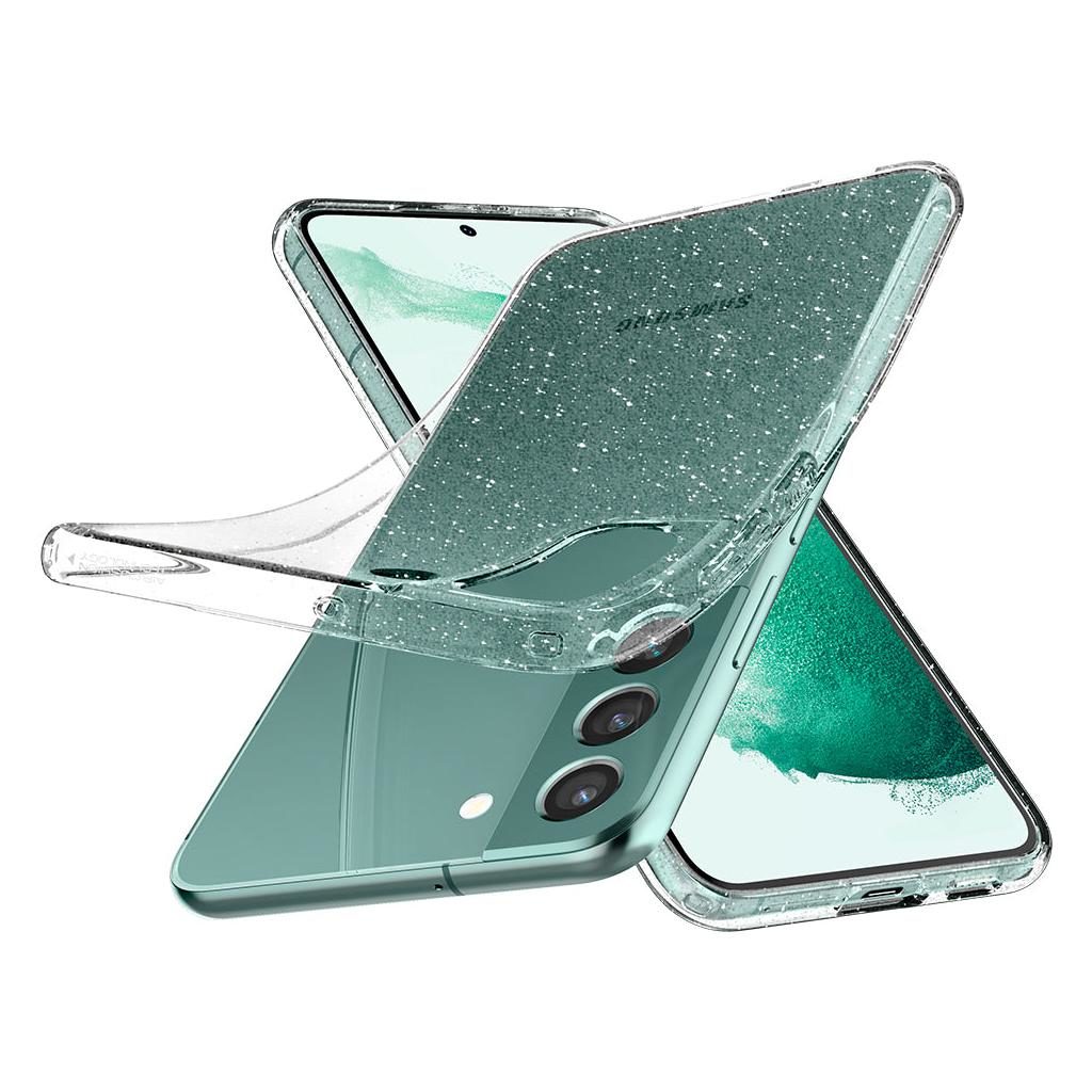 Spigen® Liquid Crystal™ Glitter ACS03951 Samsung Galaxy S22 Plus Case - Crystal Quartz