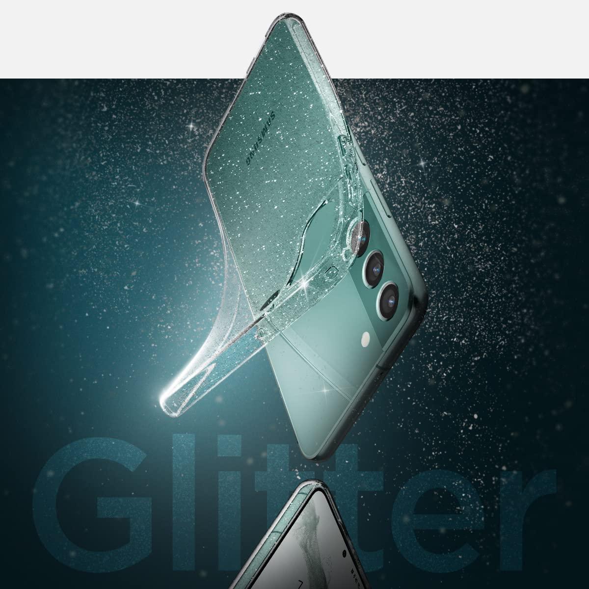 Spigen® Liquid Crystal™ Glitter ACS03951 Samsung Galaxy S22 Plus Case - Crystal Quartz