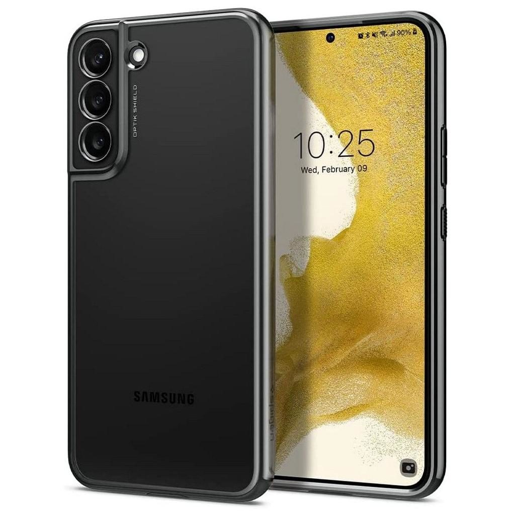 Spigen® Optik Crystal ACS03965 Samsung Galaxy S22+ Plus Case - Chrome Grey