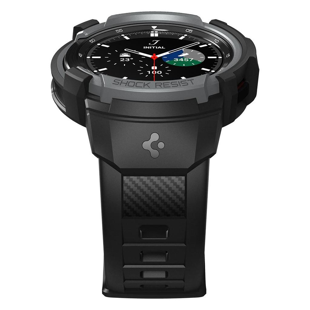Spigen® Rugged Armor™ Pro ACS03652 Samsung Galaxy Watch 4 Classic (46mm) Case - Charcoal Gray