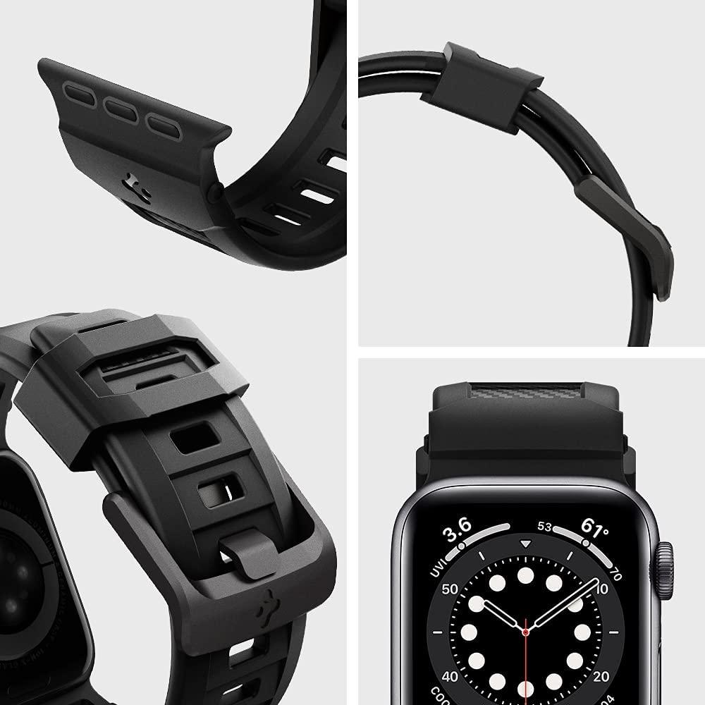 Spigen® Rugged Band™ AMP02854 Apple Watch All Series (45mm/44mm/42mm) Case - Matte Black