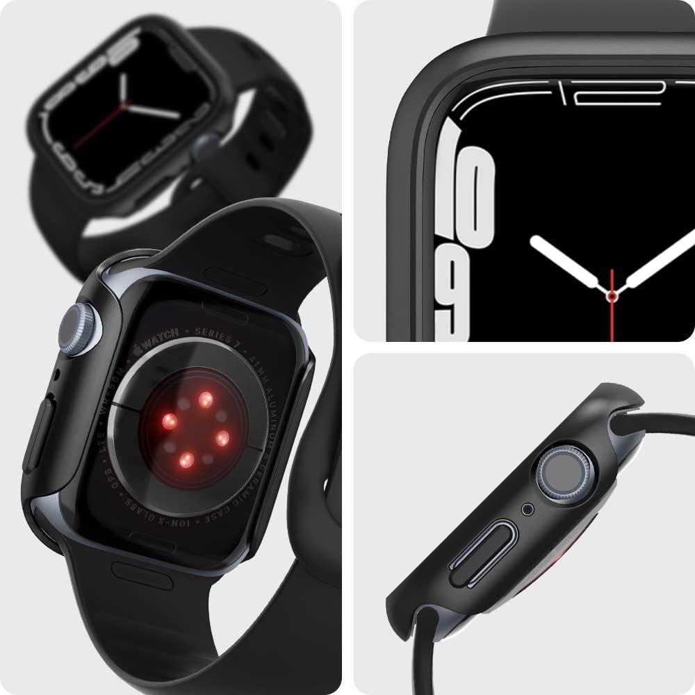 Spigen® Thin Fit™ ACS04184 Apple Watch Series 7 (41mm) Case - Black