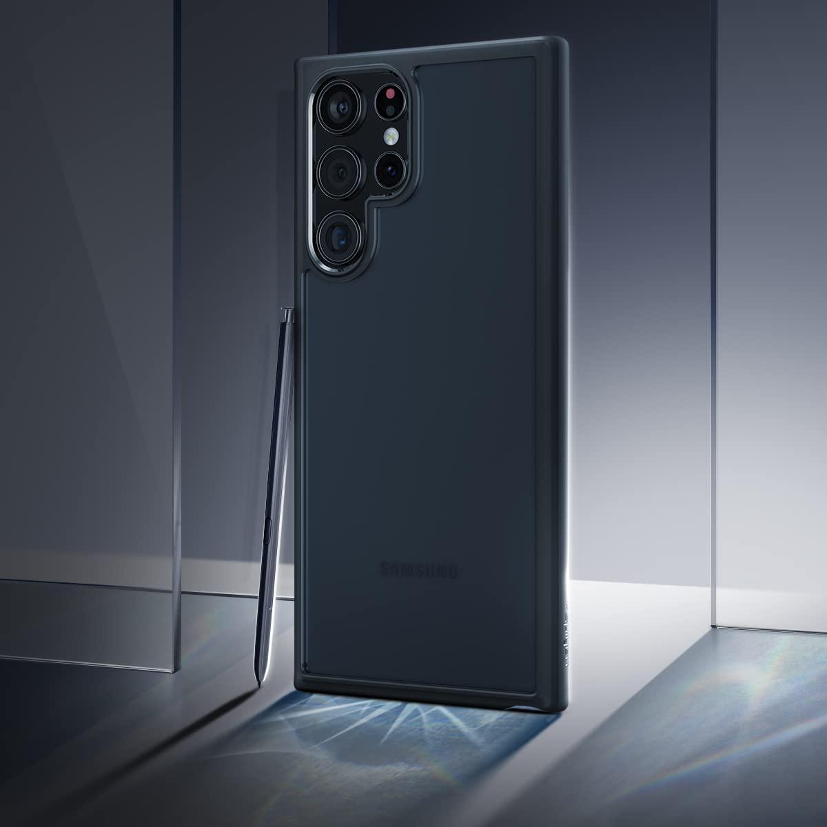 Spigen® Ultra Hybrid™ Matte ACS03920 Samsung Galaxy S22 Ultra Case - Frost Black