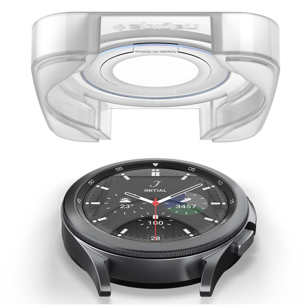 Spigen® (x2.Pack) GLAS.tR™ EZ FIT™ HD AGL03747 Samsung Galaxy Watch 4 Classic (42mm) Premium Tempered Glass Screen Protector