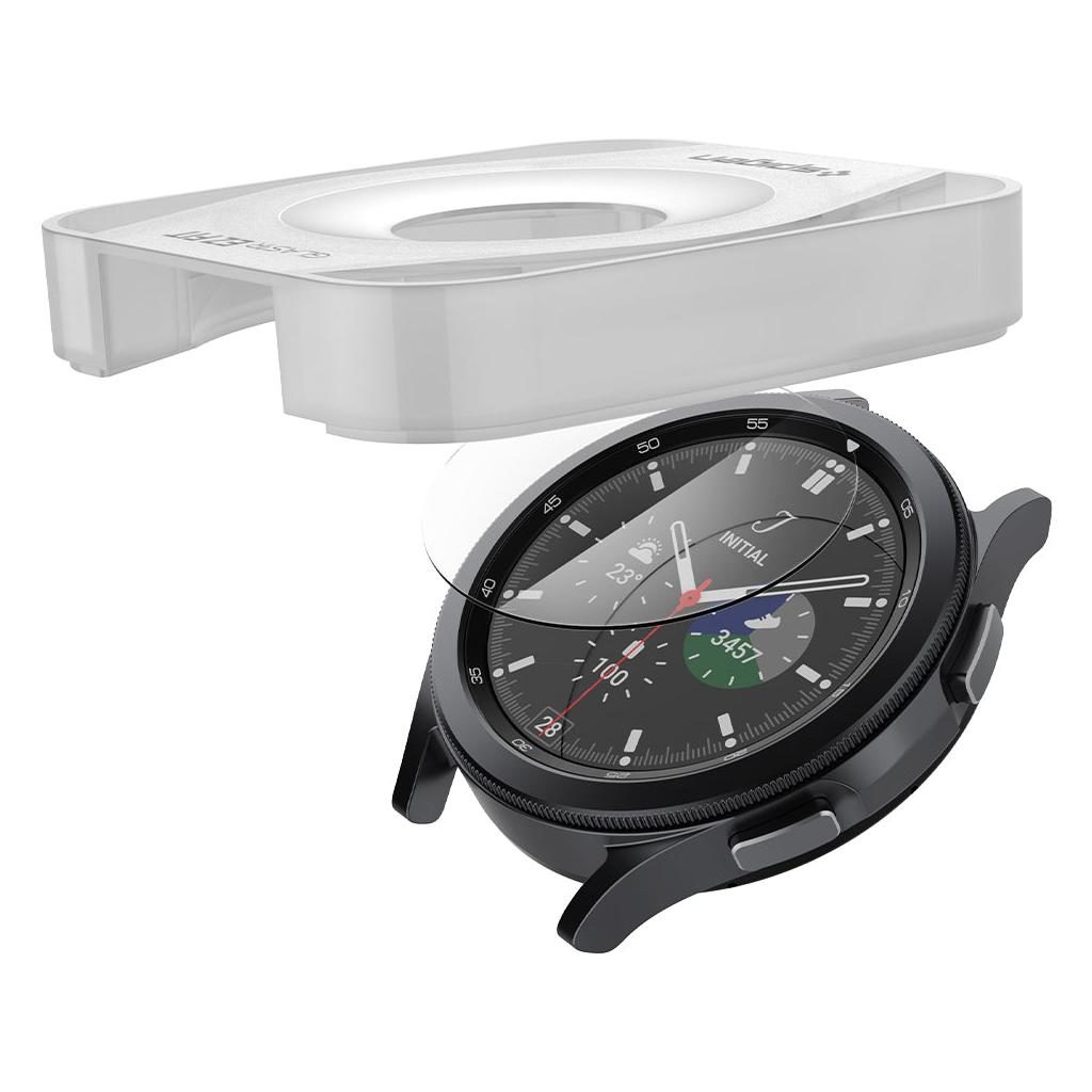 Spigen® (x2.Pack) GLAS.tR™ EZ FIT™ HD AGL03747 Samsung Galaxy Watch 4 Classic (42mm) Premium Tempered Glass Screen Protector