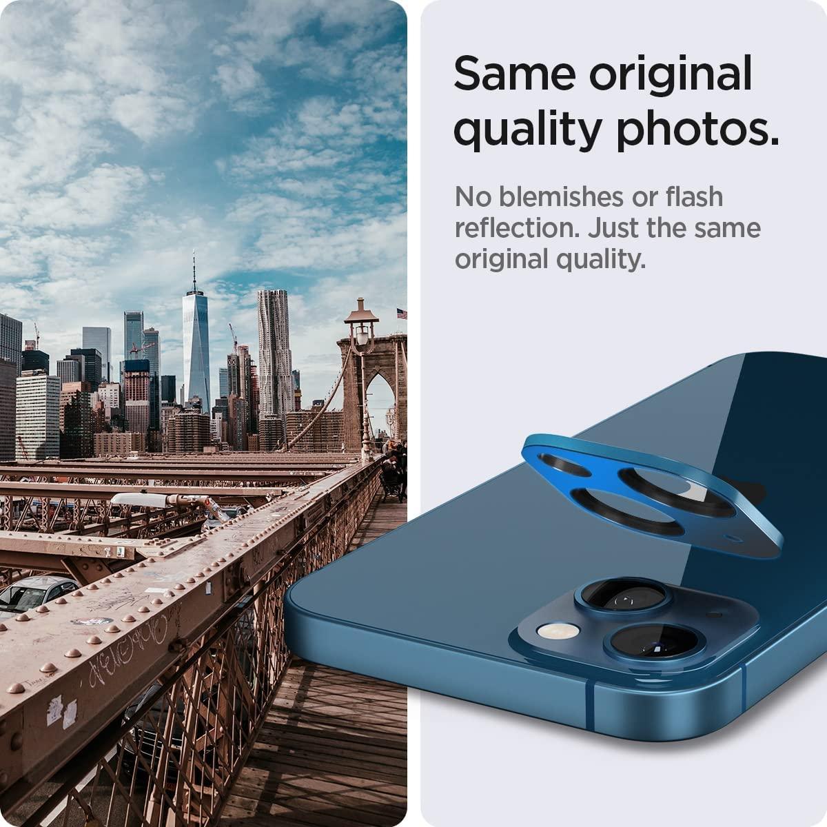 Spigen® (x2.Pack) GLAS.tR™ OPTIK Camera Lens AGL04037 iPhone 13 / iPhone 13 Mini Premium Tempered Glass - Blue