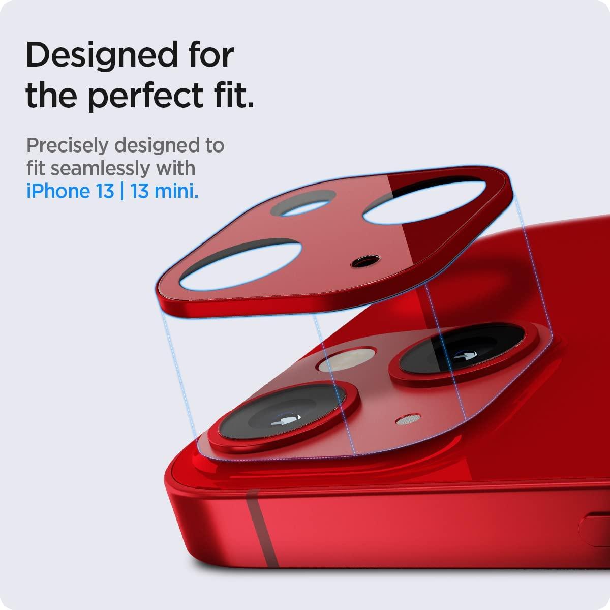 Spigen® (x2.Pack) GLAS.tR™ OPTIK Camera Lens AGL04039 iPhone 13 / iPhone 13 Mini Premium Tempered Glass - Red