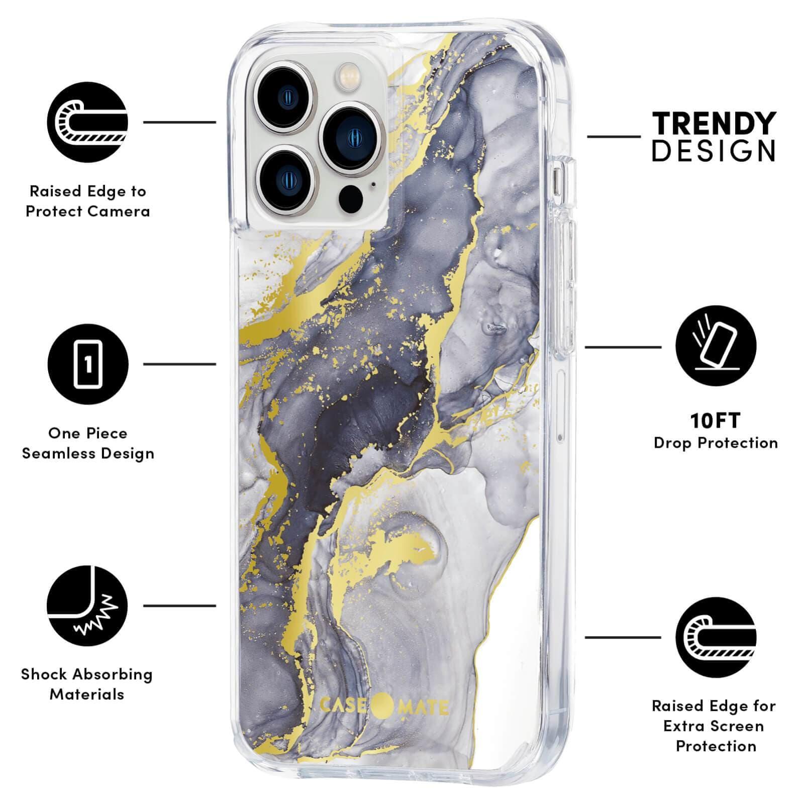 Case•Mate Navy Marble CM047452 iPhone 13 Pro Max / 12 Pro Max Case – Navy Marble