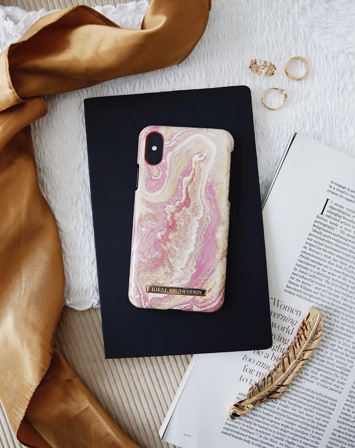 iDeal Of Sweden IDFCSS19-IXSM-120 iPhone XS Max Case – Golden Blush Marble