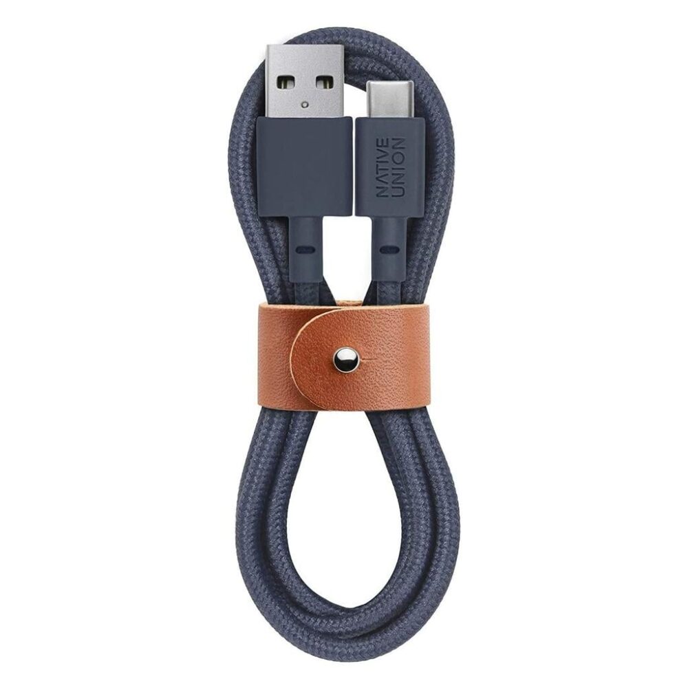 Native Union® Belt Cable BELT-KV-AC-MAR USB-A to USB-C MFi Certified 1.2m Cable - Marine
