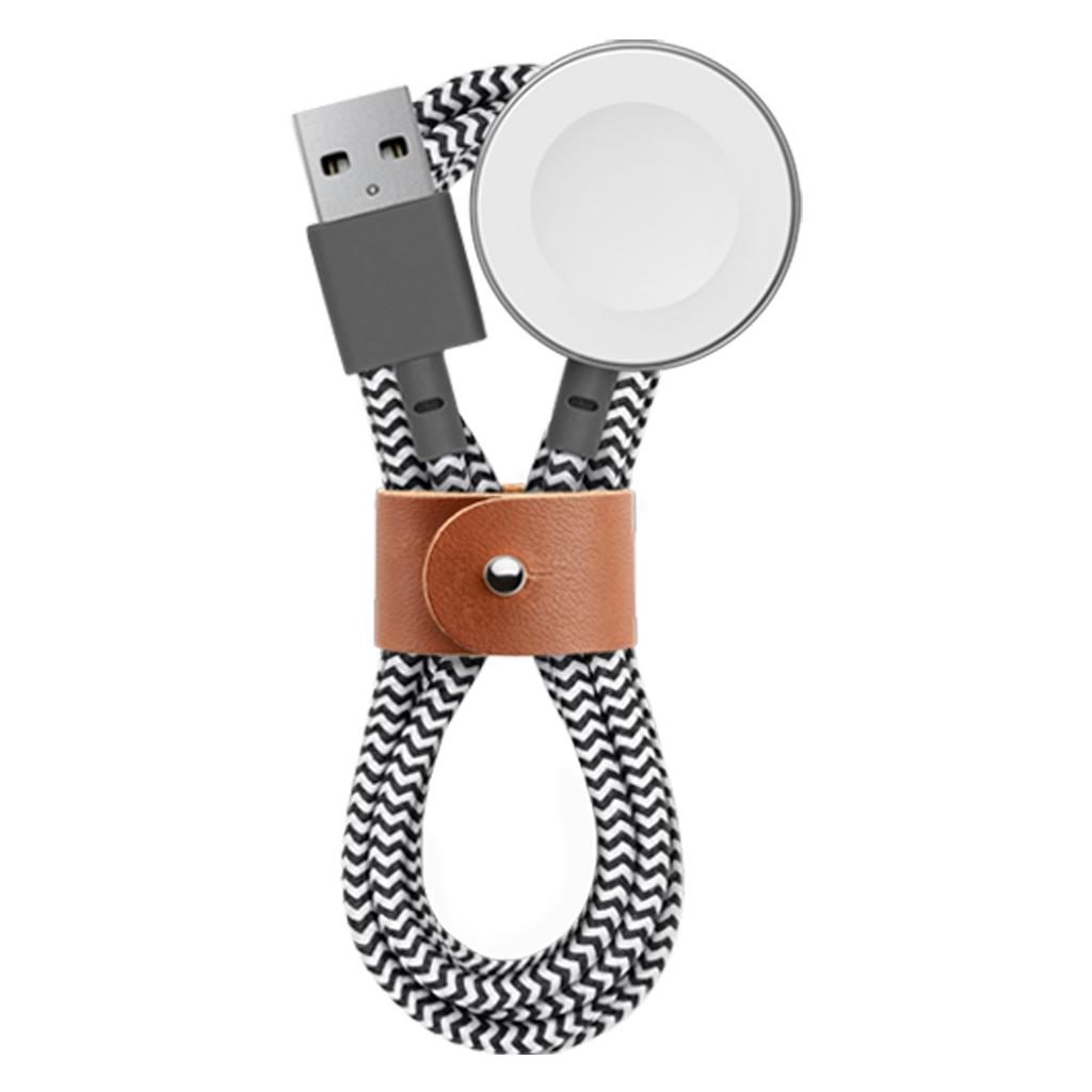 Native Union® Belt Watch BELT-AW-ZEB USB-A to Apple Watch Charging Puck MFi Certified 1.2m Charger – Zebra