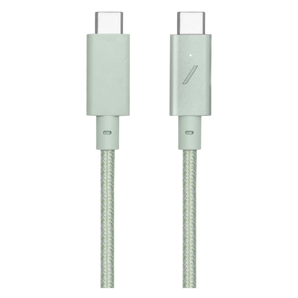 Native Union® Desk Cable DCABLE-C-GRN-NP USB-C to USB-C 100W Power Delivery Enabled 2.4m Cable – Sage