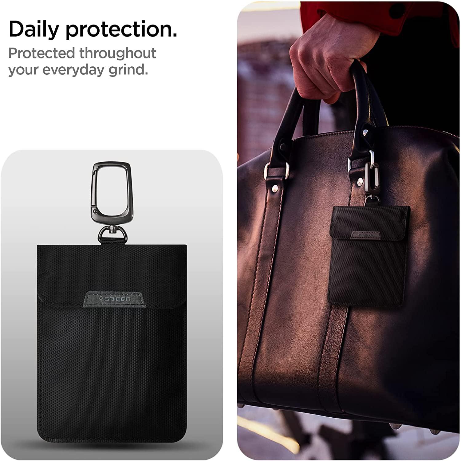 Spigen® Klasden AFA03754 RFID Anti - Theft Car Key Protector Shield Pouch - Black