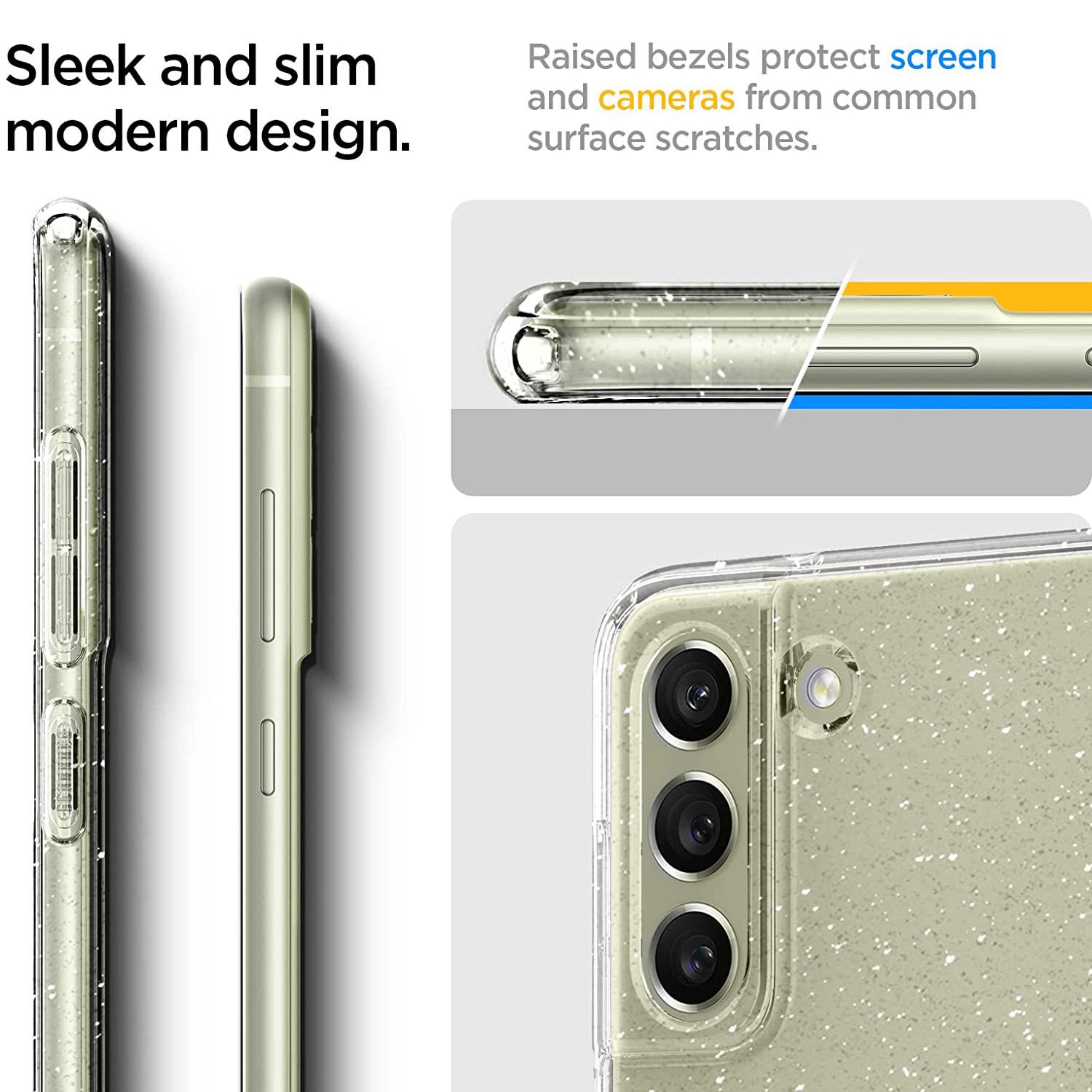 Spigen® Liquid Crystal™ Glitter ACS03056 Samsung Galaxy S21 FE Case - Crystal Quartz