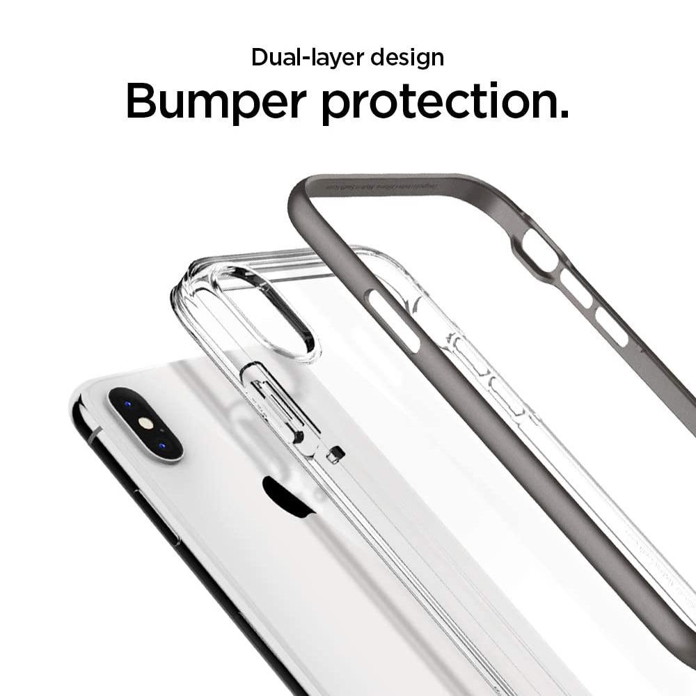 Spigen® Neo Hybrid™ Crystal 063CS24924 iPhone XS / X Case – Gunmetal