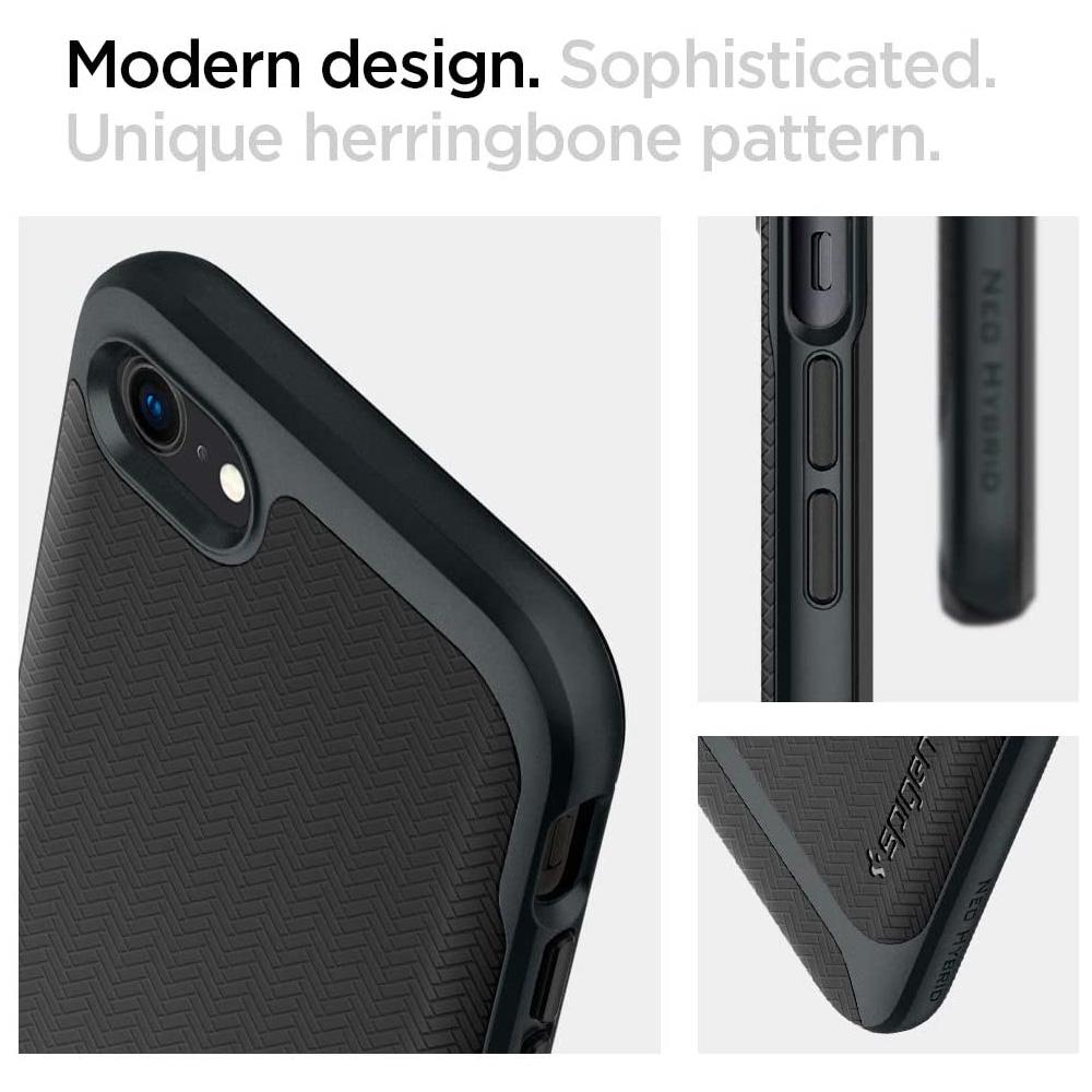 Spigen® Neo Hybrid™ Herringbone™ ACS00952 iPhone SE (2022 / 2020) Case - Metal Slate