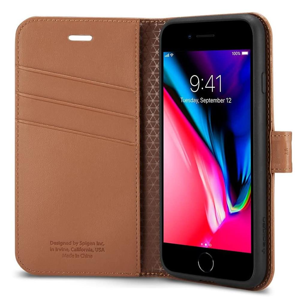 Spigen® Wallet S™ 054CS22636 iPhone SE (2022 / 2020) / 8 / 7 Case – Brown