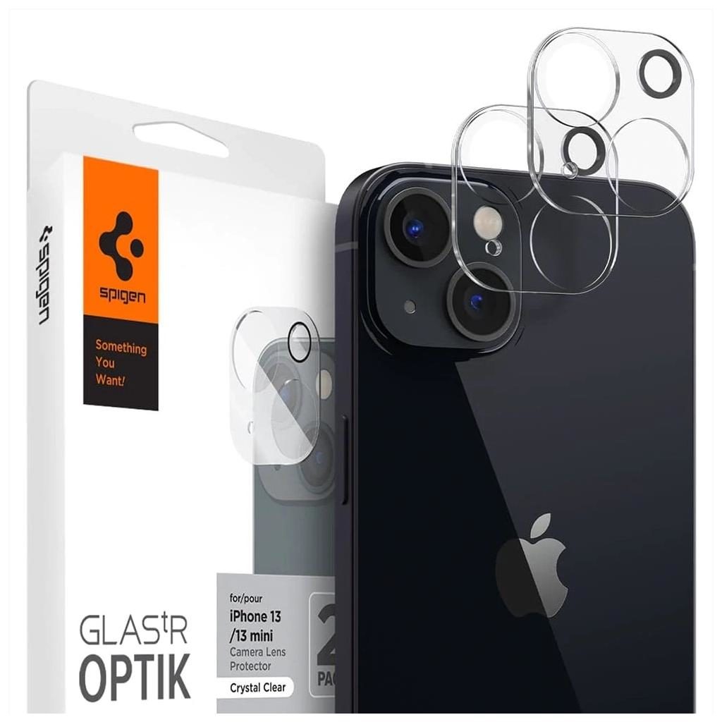 Spigen® (x2.Pack) GLAS.tR™ OPTIK AGL04105 iPhone 13 / 13 Mini Premium Tempered Glass Camera Lens Protector – Crystal Clear