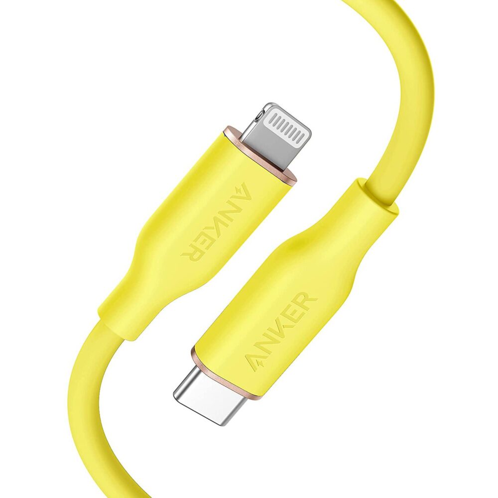 Anker® 641 PowerLine III Flow A8662071 USB-C to Lightning MFi Certified 0.9m Cable - Daffodil Yellow