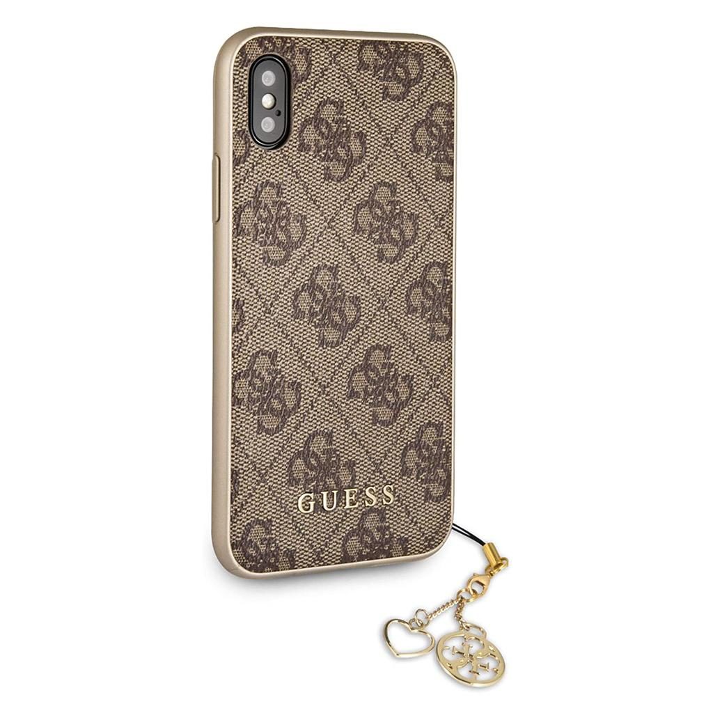 Guess® Charms Hard Cover Collection GUHCPXGF4GBR iPhone XS / X Case – Brown
