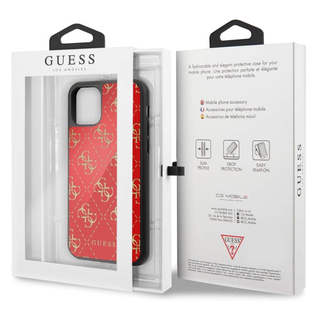 Guess® Glitter Double Layer Collection GUHCN58GGPRE iPhone 11 Pro Case – Red