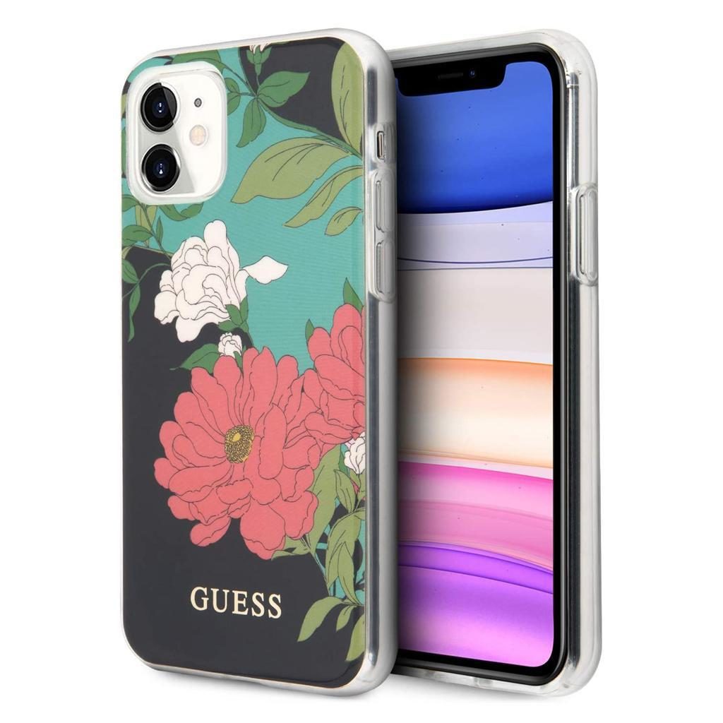 Guess® N°1 Flower Collection GUHCN61IMLFL01 iPhone 11 Case – Black