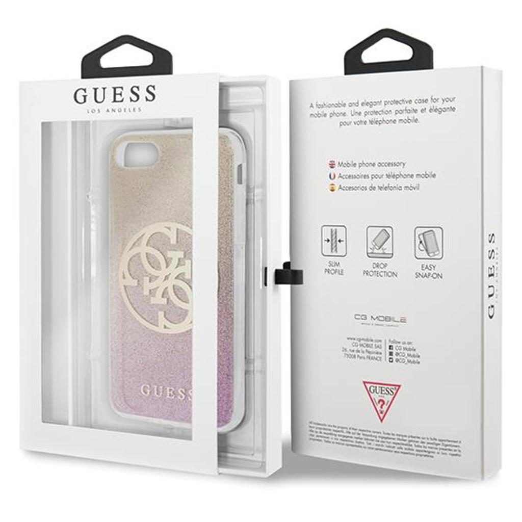 Guess® Gradient Glitter Collection GUHCI8PCUGLPGG iPhone SE (2022 / 2020) / 8 / 7 Case – Rose Gold