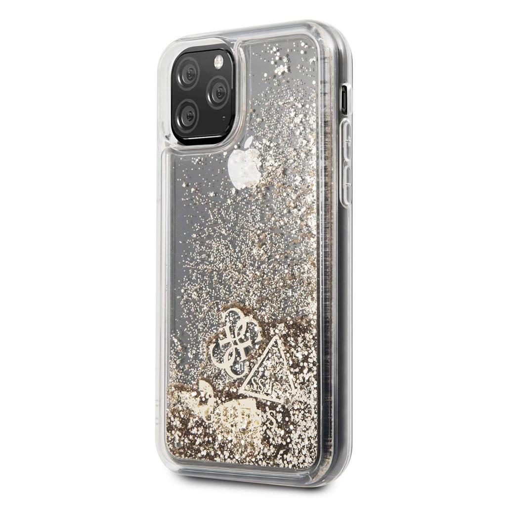 Guess® Hearts Glitter Collection GUHCN58GLHFLGO iPhone 11 Pro Case – Gold