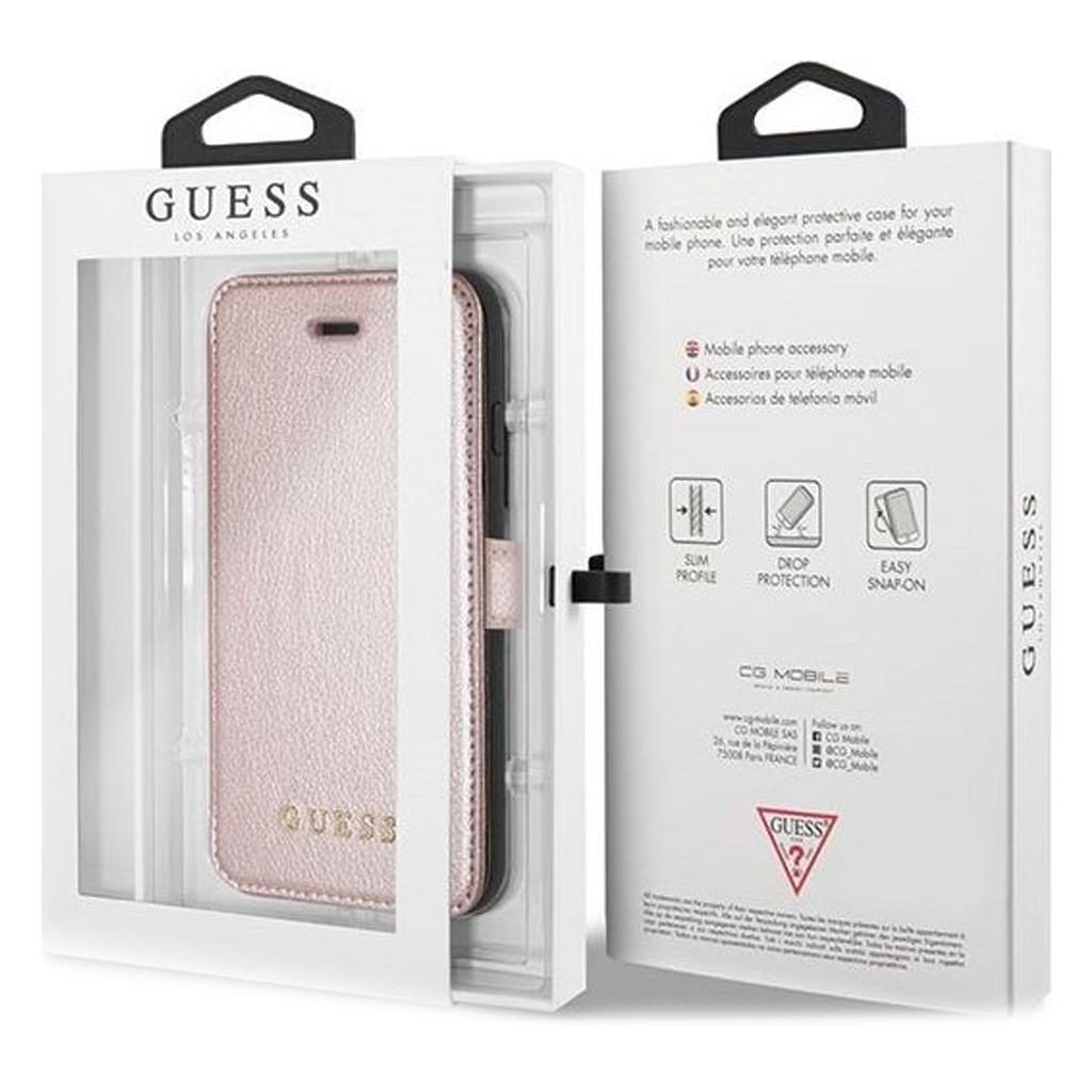 Guess® IriDescent Book Collection GUFLBKI8IGLRG iPhone SE (2022 / 2020) / 8 / 7 / 6S / 6 Case – Rose Gold