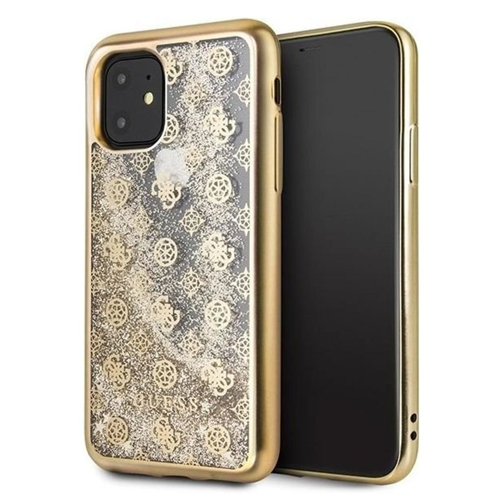 Guess® Peony Glitter Collection GUHCN61PEOLGGO iPhone 11 Case – Gold