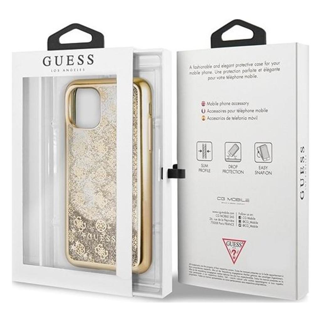 Guess® Peony Glitter Collection GUHCN61PEOLGGO iPhone 11 Case – Gold