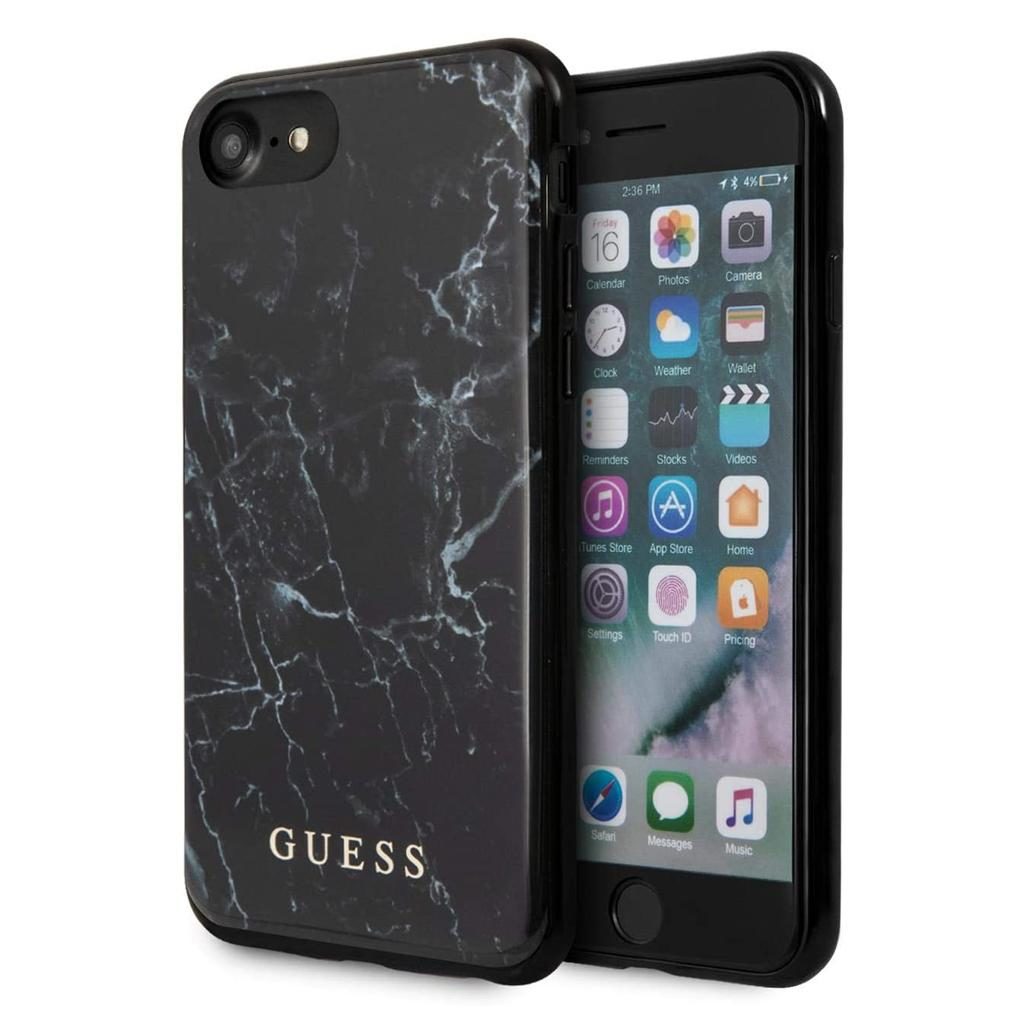 Guess® Marble Collection GUHCI8PCUMABK iPhone SE (2022 / 2020) / 8 / 7 / 6S / 6 Case – Black