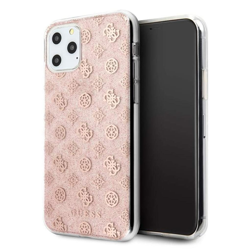 Guess® Peony Glitter Collection GUHCN58TPERG iPhone 11 Pro Case – Pink