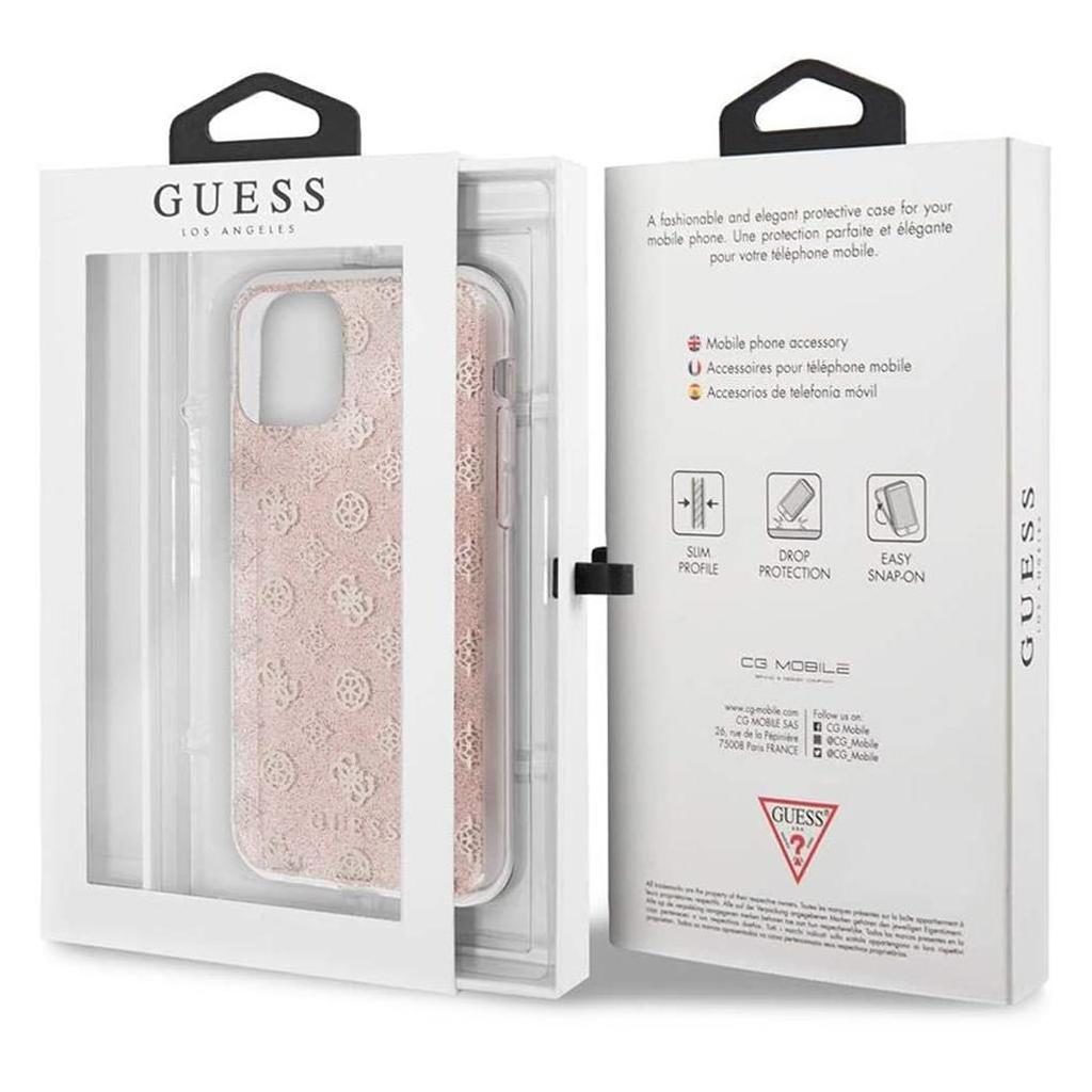 Guess® Peony Glitter Collection GUHCN58TPERG iPhone 11 Pro Case – Pink