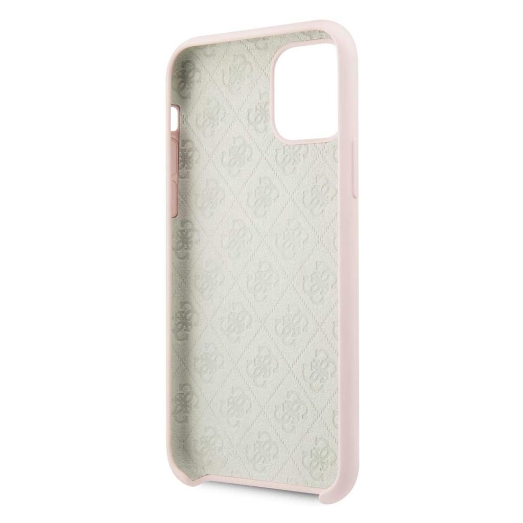 Guess® Silicone Tone On Tone Collection GUHCN61LS4GLP iPhone 11 Case – Light Pink