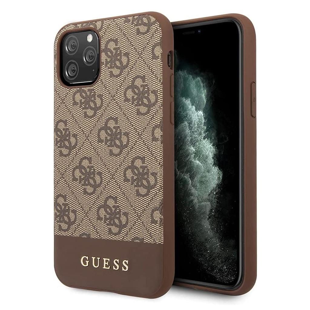 Guess® Stripe Collection GUHCN58G4GLBR iPhone 11 Pro Case – Brown