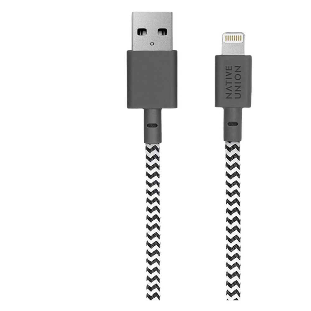 Native Union® Belt Cable XL BELT-L-ZEB-3-NP USB-A to Lightning MFi Certified 3m Cable - Zebra