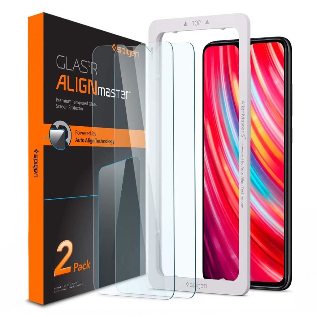 Spigen® (x2.Pack) GLAS.tR™ ALIGNmaster™ HD AGL00982 Xiaomi Redmi Note 8 Pro Premium Tempered Glass Screen Protector