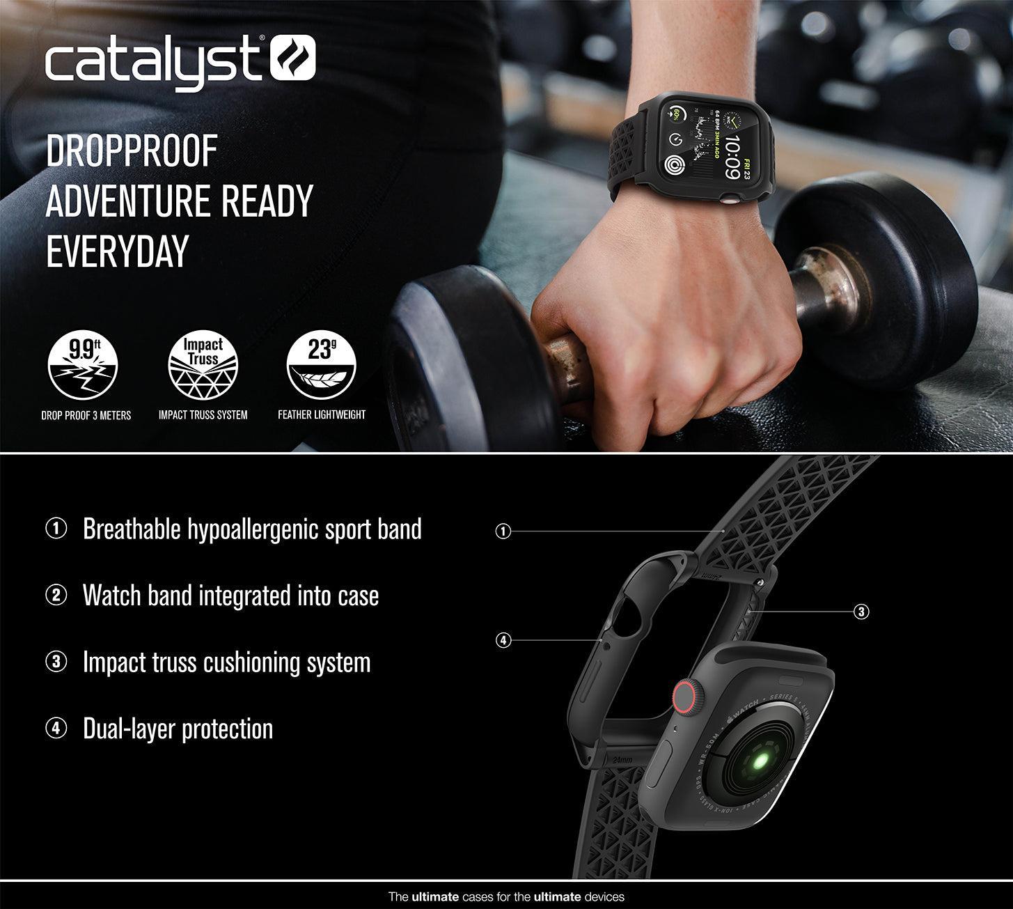 Catalyst® Drop Proof CAT44DROP5BLK Apple Watch Series 6 / SE / 5 / 4 (44mm) Case – Stealth Black